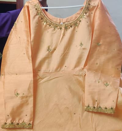 Elegant Peach Satin Silk Flared Dress