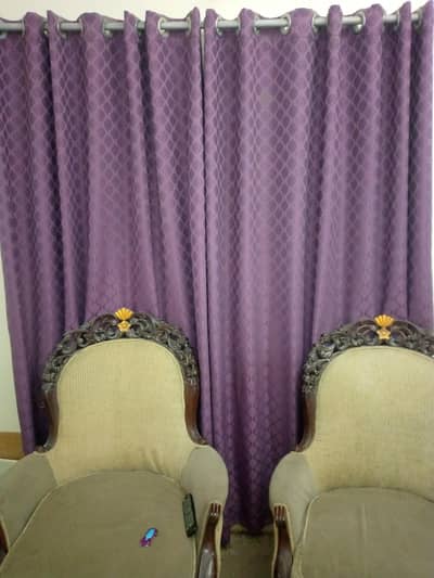 purple color jacquard fabric curtains 06 pieces