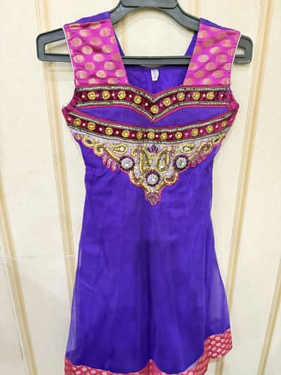 Purple & Pink Indian Style Maxi for Girls (6–7 Years) – Zarkon Work