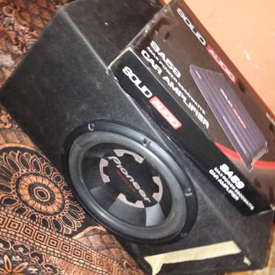 amplifier and Pioneer subwoofer with box for sale