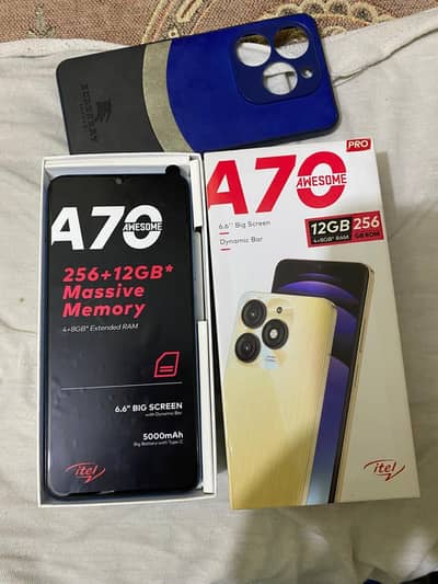 itel A70 8/256GB 10/9 Good condition with box PTA officel Approved. . . .
