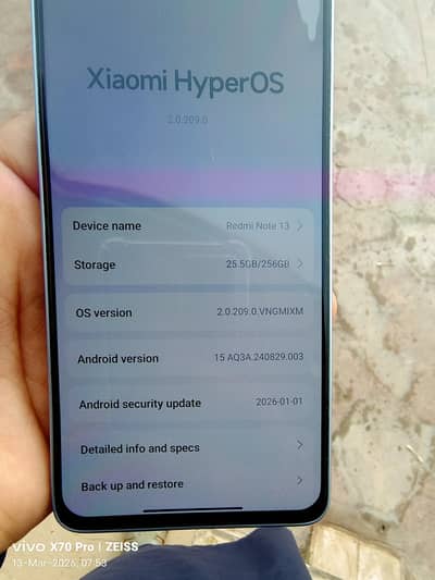 Redmi note 13 8.256gb with full box 10by 10 condition no open no rapir