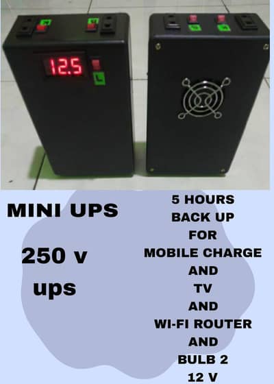 MINI UPS RECHARGEABLE 220v output  back up 3 hours use for everything