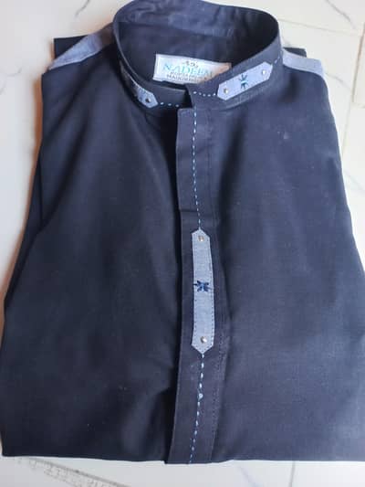 Navy Blue Nadeem Kurta Qameez Shalwar – Small Size – Soft Wash & Wear