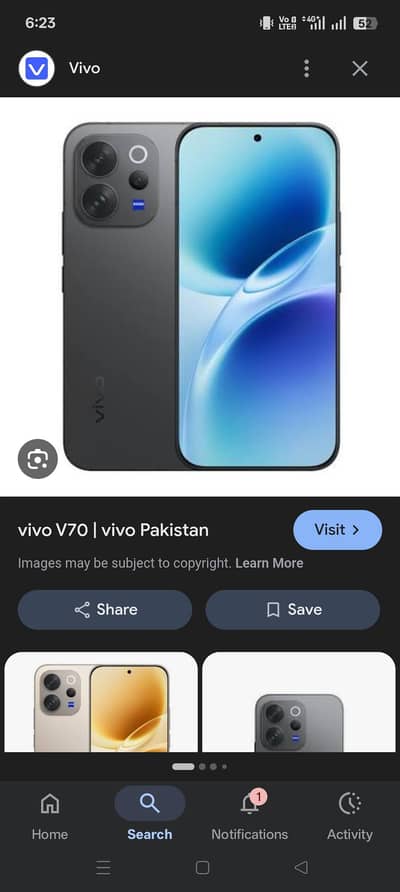 vivo v70 boxpack 12/256