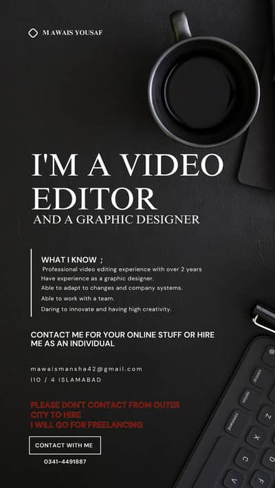 Professional Video editor and Graphics designer