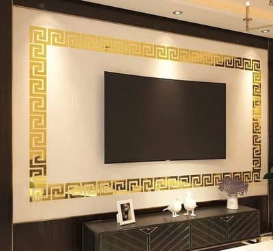 Stylish wall mirror decals for living room