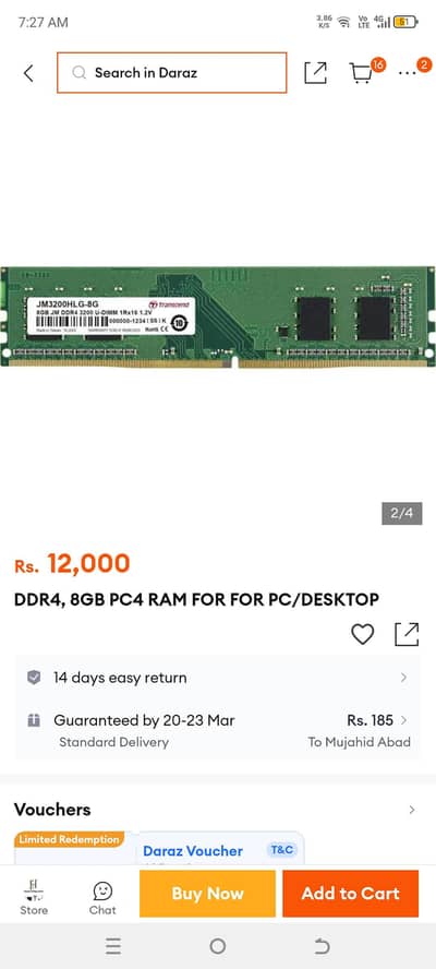 16 Gb Ram DDR4 2400mhz (Desktop)