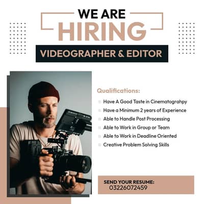 Videographer & Video Editor Required for Real Estate