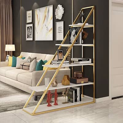 Pyramid Living Room Bookcase | Storage Organizer Rack | Multi-Purpose
