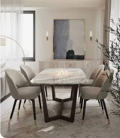 6 seater dining table/UV top table/restaurant furniture/cafe chairs