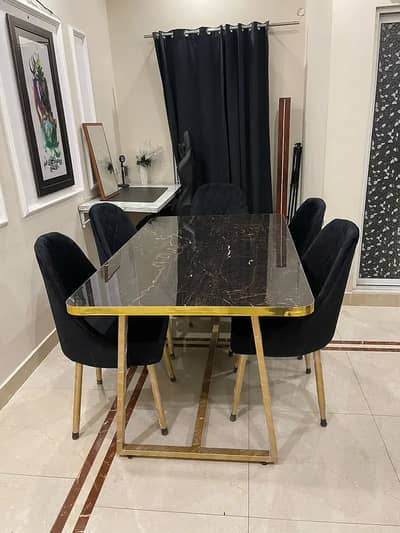 6 seater dining table/UV top table/restaurant furniture/cafe chairs