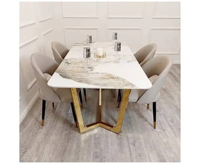 6 seater dining table/UV top table/restaurant furniture/cafe chairs