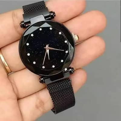 Black Dial Women's Strap Watch