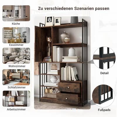 Living Room Bookcase | Storage Organizer Rack | Multi-Purpose | Shelve