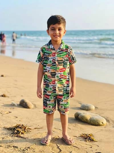 *Product Name*: Boy's Orignal Dhanak Printed Shirt And Shorts Set