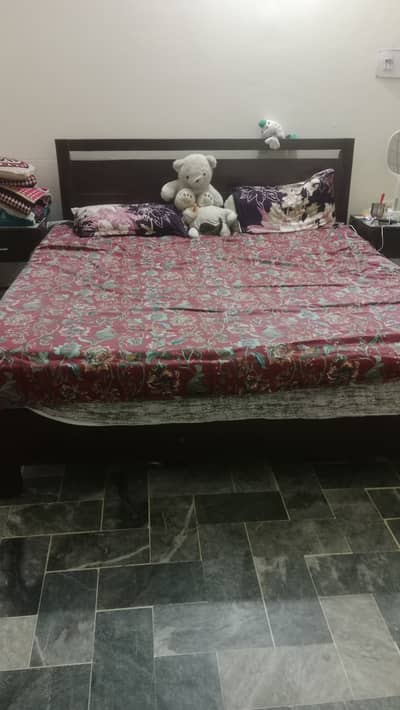 Pure wood bed available with side tables