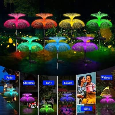 Solar jellyfish Garden light multicolour. p65 waterproof with free d