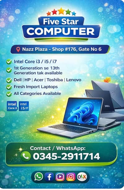 five star computer services all laptop available