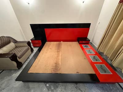 Kind Bed Frame with 2 side tables, Mattress not included!