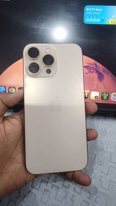 I Phone 16 Pro Max 256 GB Desert Gold PTA Approved 10/10 With Box
