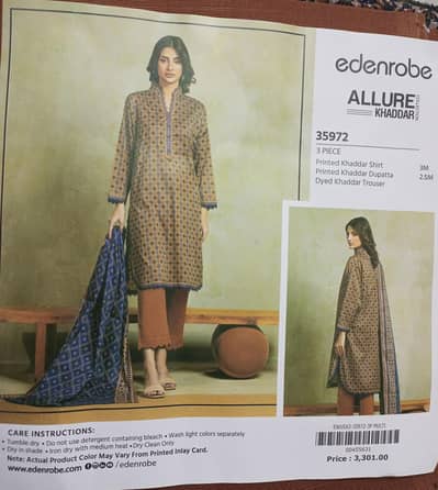 3 pcs Unstich edenrobe Allure Khaddar
