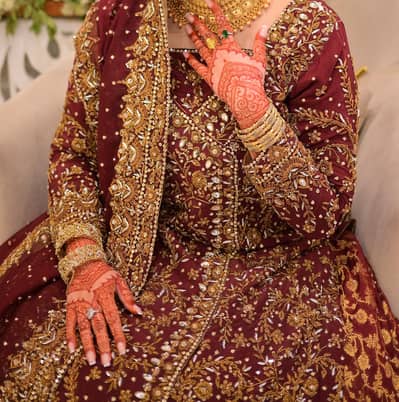 Haris Shakeel Inspired Bridal Lehenga | Elegant Maroon Gold lehnga