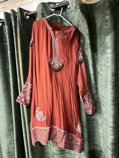 Stunning Party Wear Shirt with Heavy Beadwork & Embroidery