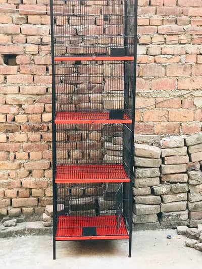 Iron Bird Cage – 4 Boxes / Compartments – Strong & Spacious