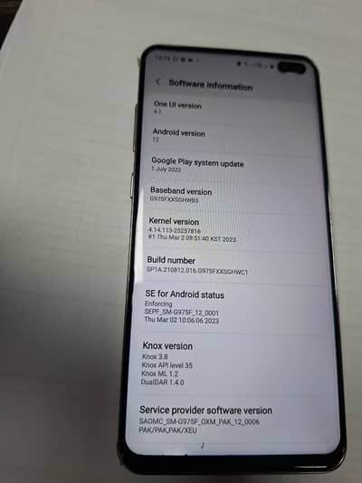 Samsung Mobile S10 Plus 8+8/128  OFFICIAL PTA APROVED