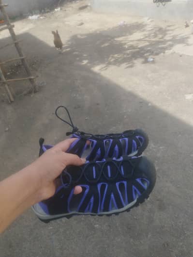 Stylish Purple & Black Sandals - Size 6 (Excellent Condition)