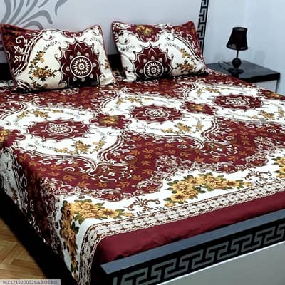 Cotton double bed sheets, set of 3