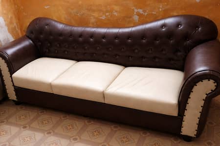 Wooden 5 Seater Sofa Set + Center Table – Drawing Room Furniture