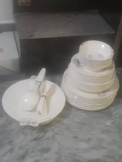 8 lare plates 8medium plates 8 small plates 8 ctoriyan 2 tray 2 baul
