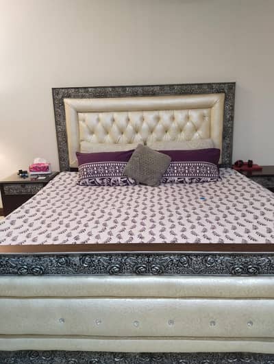 Double Bed with Side Table and dressing