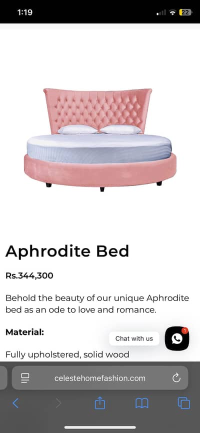 King size round bed with mattress and seti
