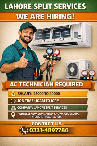 AC technician Job | Staff Required | Urgent Hiring | Male Jobs | Jobs