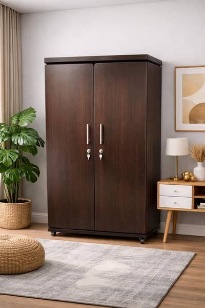 Premium Wooden Wardrobe / Cupboard – 2 Door | Strong & Stylish