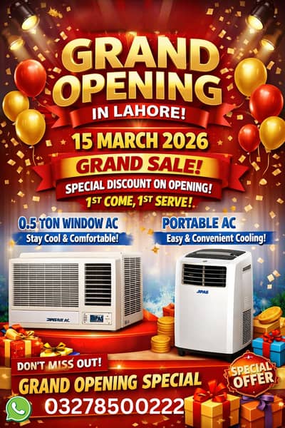 Portable AC 0.5 Ton Windows AC  JIPAS CHILLER Grand Opening In Lahore