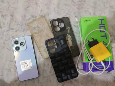 infinix hot 40 i available for sale with box and charger with 2 covers