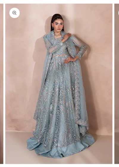 Ice blue net pishwas dress