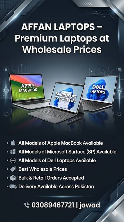 Afan Laptops –Apple, Lenovo & Dell All Models at Best Wholesale Price