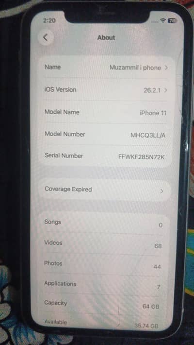 Apple iPhone 11 (SET BARA KAO ISLAMABAD MAIN HAI )