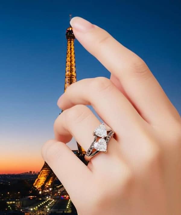 Romantic Zircon Silver Heart Ring for Women – 17mm Gift