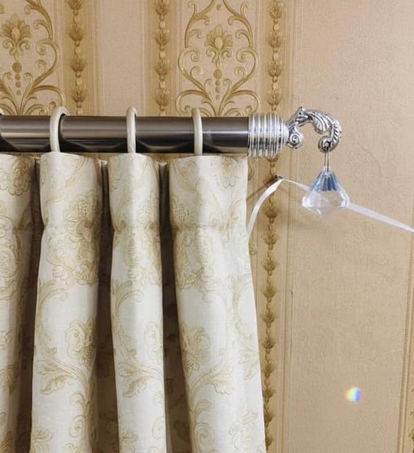 Dual-Size Curtain Rod Holder for 1 Inch & 3/4 Inch Pipes | Chrome/Silver Finish 2 Pcs