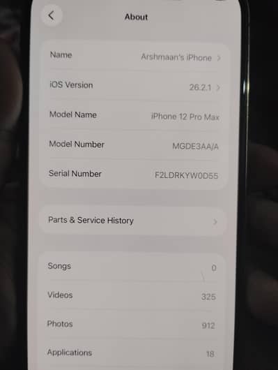 iPhone 12 Pro Max Genuine  (PTA Approved) 256Gb