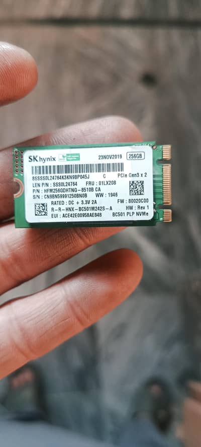 nvme 256 gb good speed and condition