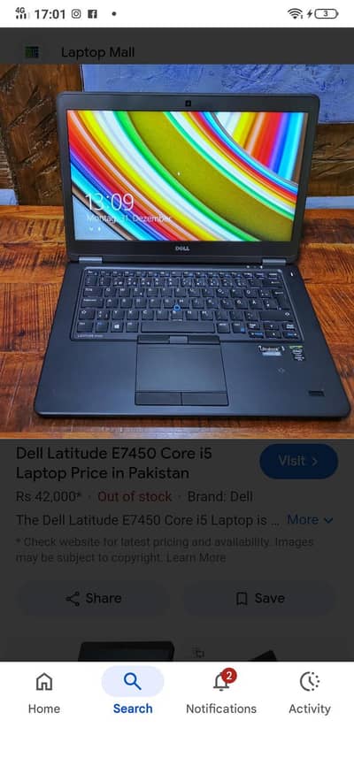 dell laptop latitude e7450 i5 5gen