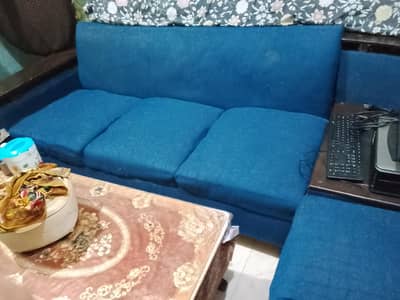 king size bed with mattress, L Shape sofa, charpai