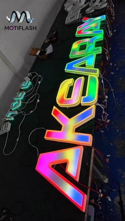 3d Signboard makers | LED neon sign | panaflex sign board | printing
